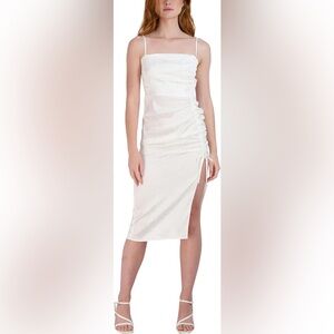 BCBGeneration Women's Straight Neck Spaghetti Strap Midi Dress